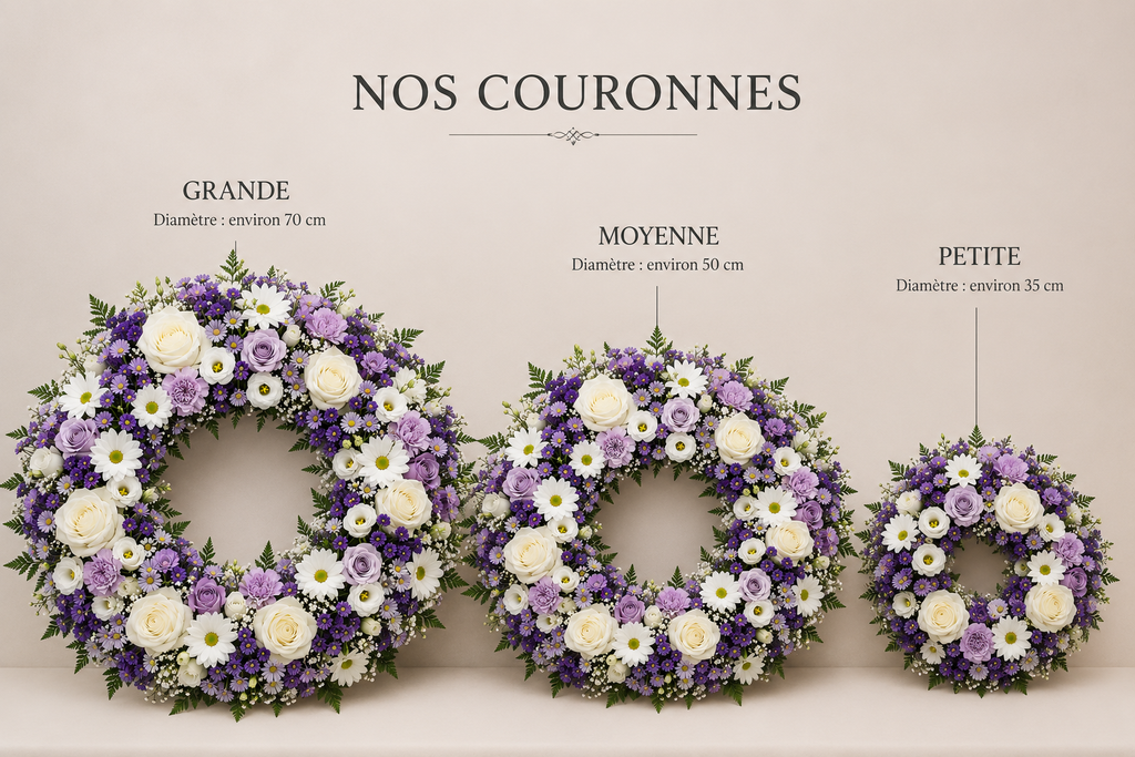 Couronne Funéraire Blanc et Violet