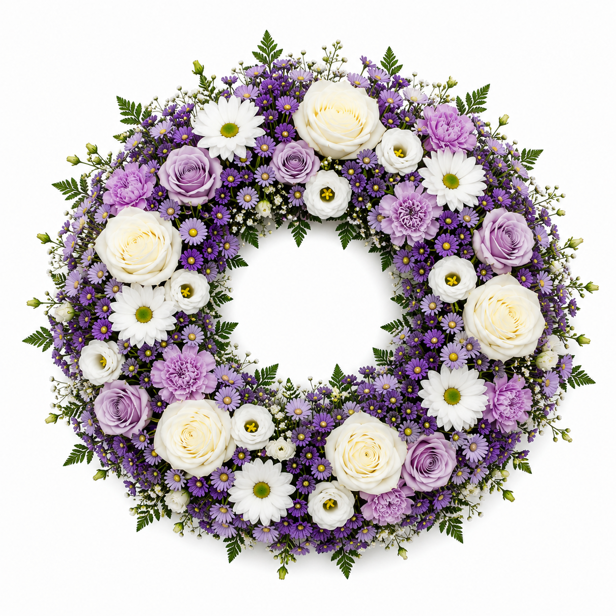 Couronne Funéraire Blanc et Violet