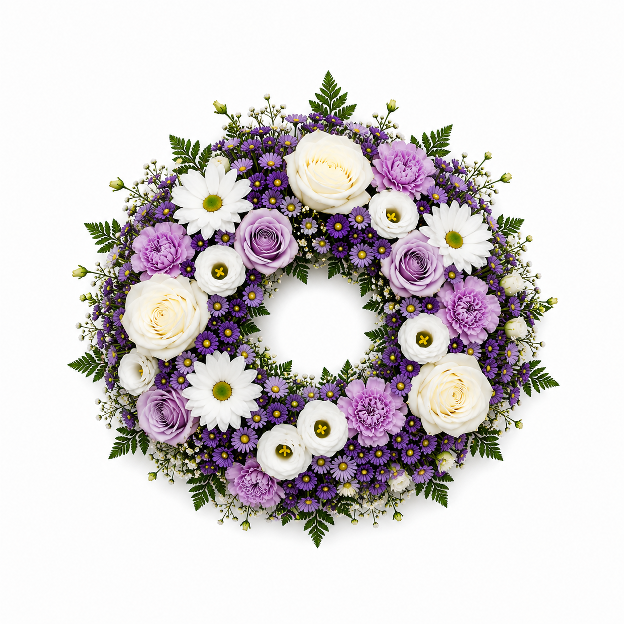 Couronne Funéraire Blanc et Violet