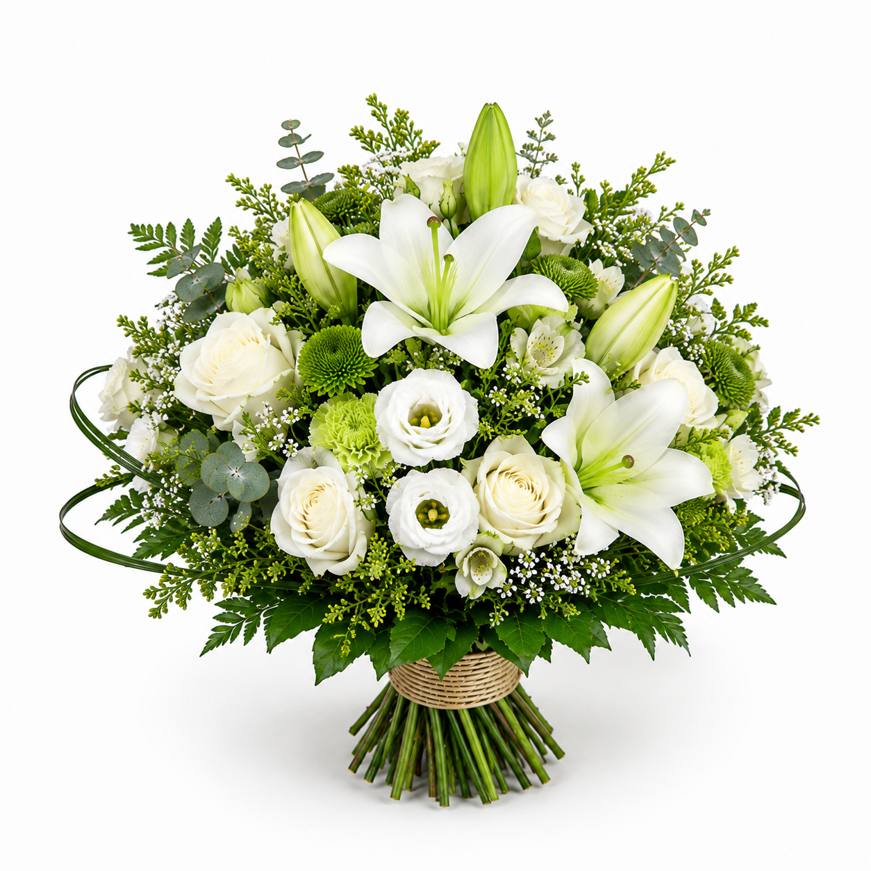 Bouquet de Deuil Blanc et Vert