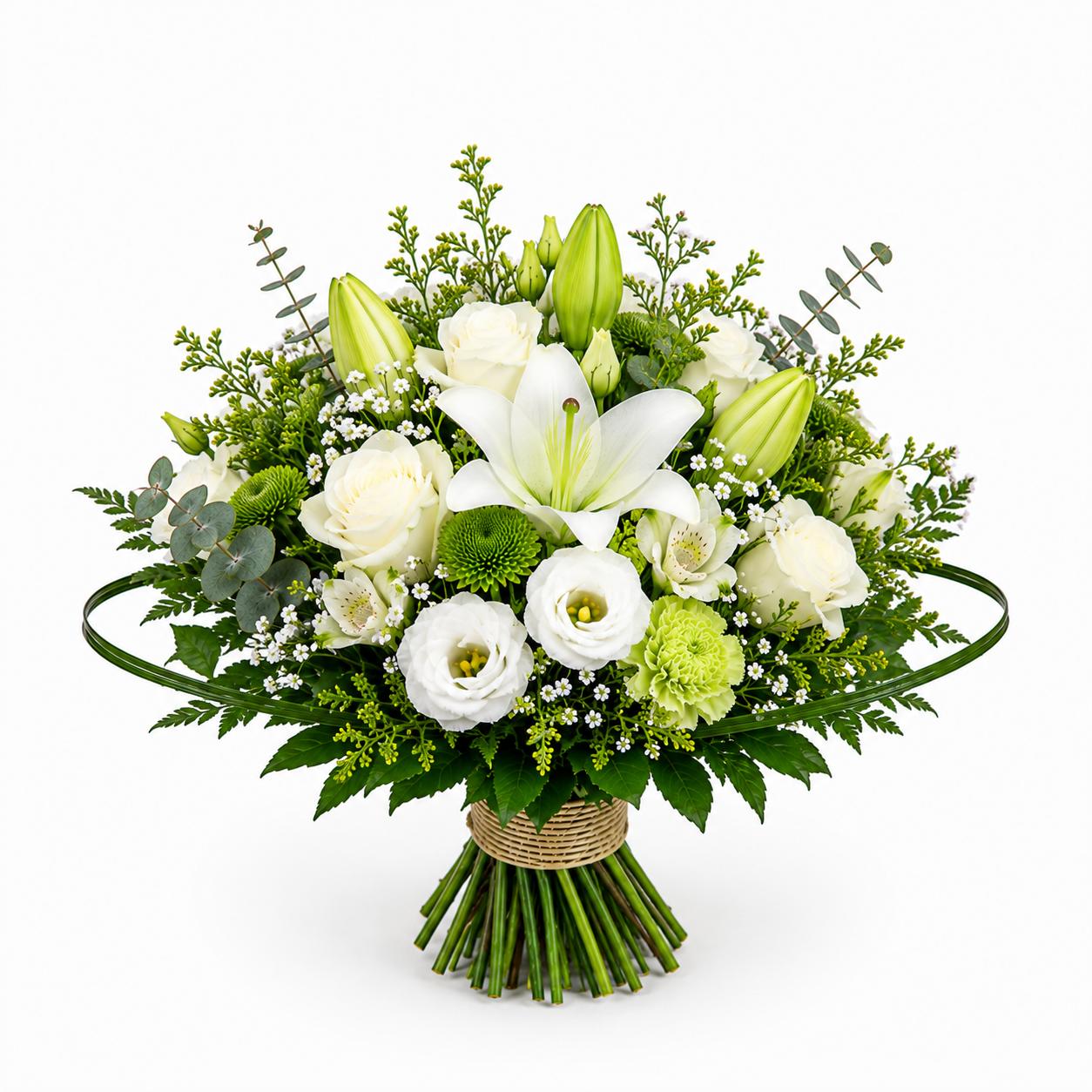 Bouquet de Deuil Blanc et Vert