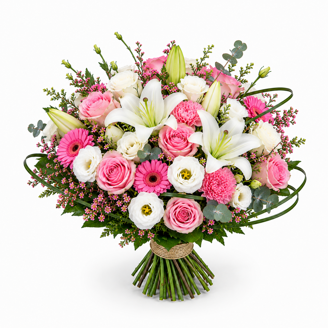 Bouquet de Deuil Blanc et Rose