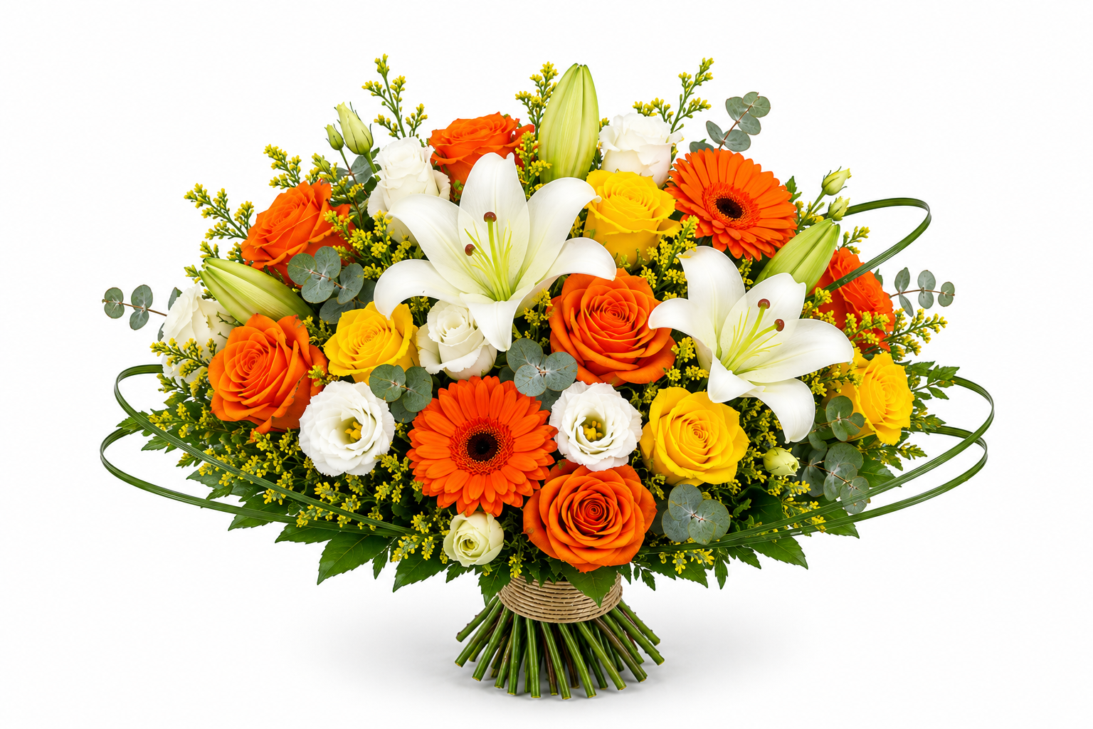 Bouquet de Deuil Jaune et Orange