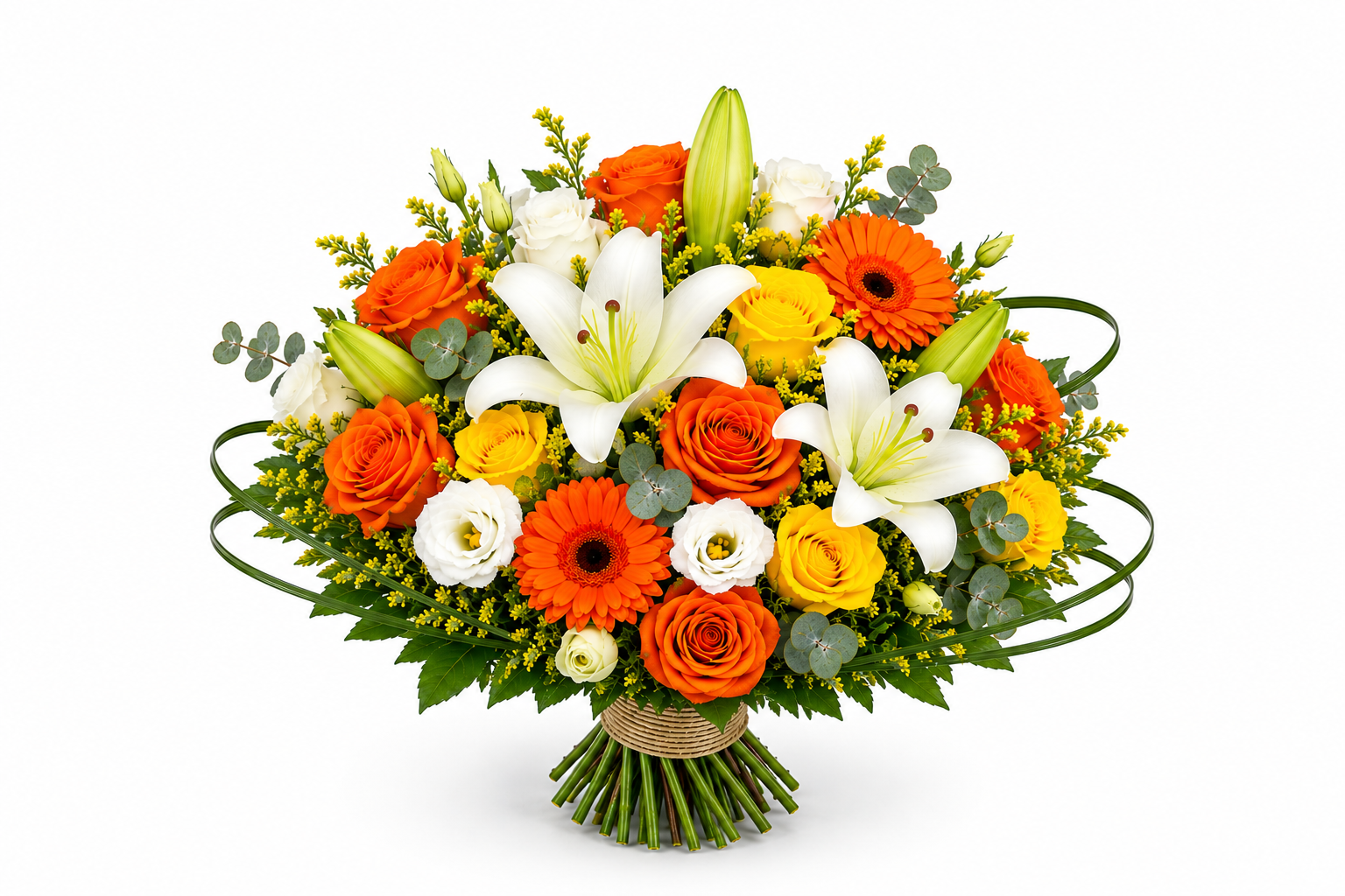 Bouquet de Deuil Jaune et Orange