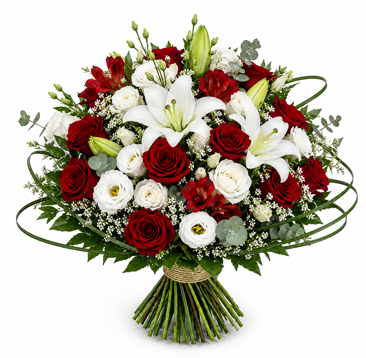 Bouquet de Deuil Blanc et Rouge