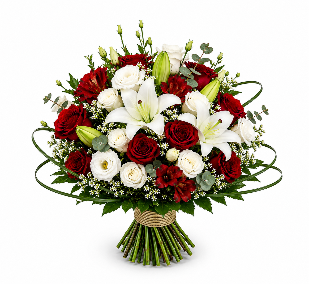 Bouquet de Deuil Blanc et Rouge