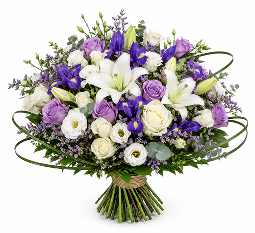 Bouquet de Deuil Blanc et Violet
