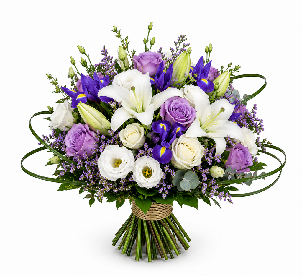 Bouquet de Deuil Blanc et Violet