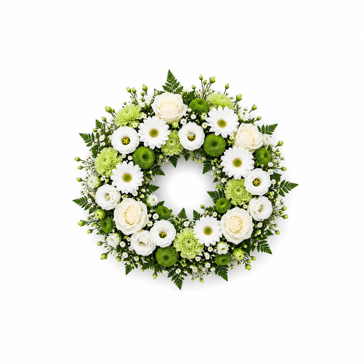 Couronne Funéraire Blanc et Vert