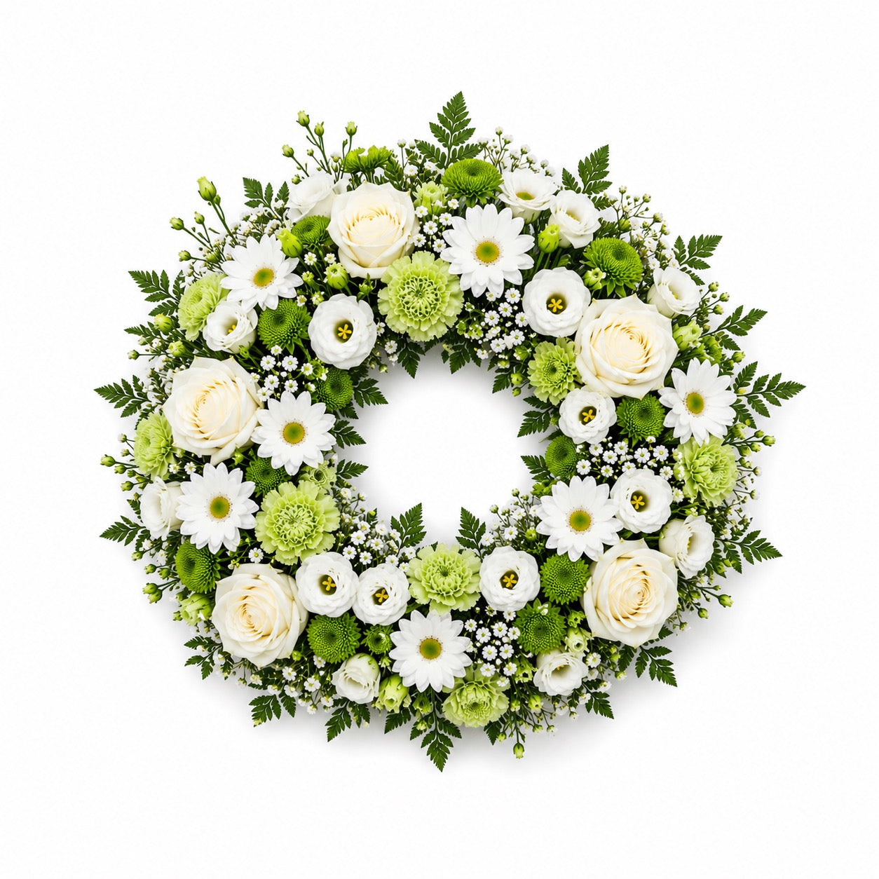 Couronne Funéraire Blanc et Vert