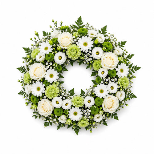 Couronne Funéraire Blanc et Vert