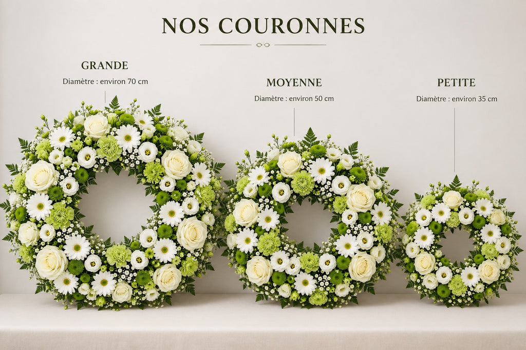 Couronne Funéraire Blanc et Vert