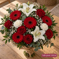 Bouquet de Deuil Blanc et Rouge