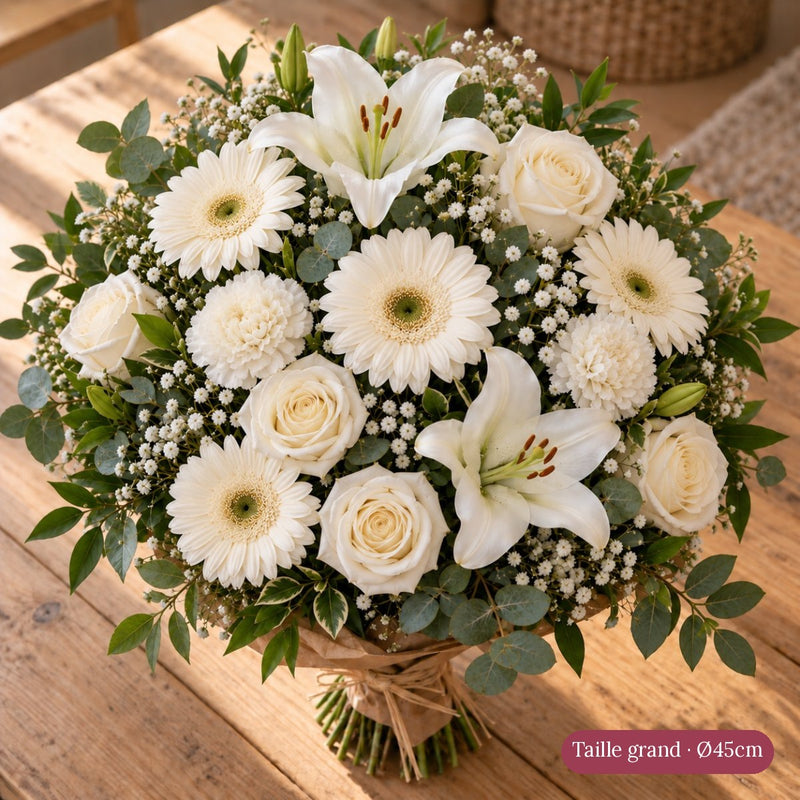Bouquet de Deuil Blanc et Vert