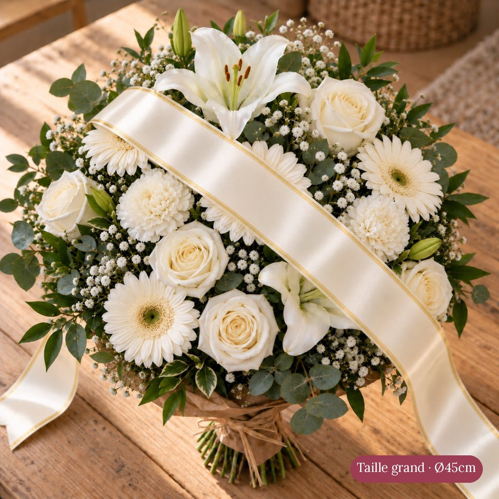 Bouquet de Deuil Blanc et Vert