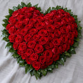 Fidélité, cœur de roses rouges, format Généreux (Ø 60 cm) : roses rouges