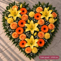 Cœur de Fleurs Jaune et Orange