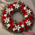 Couronne Funéraire Blanc et Rouge