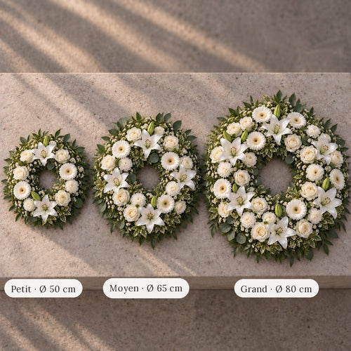Couronne Funéraire Blanc et Vert