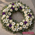 Couronne Funéraire Blanc et Violet