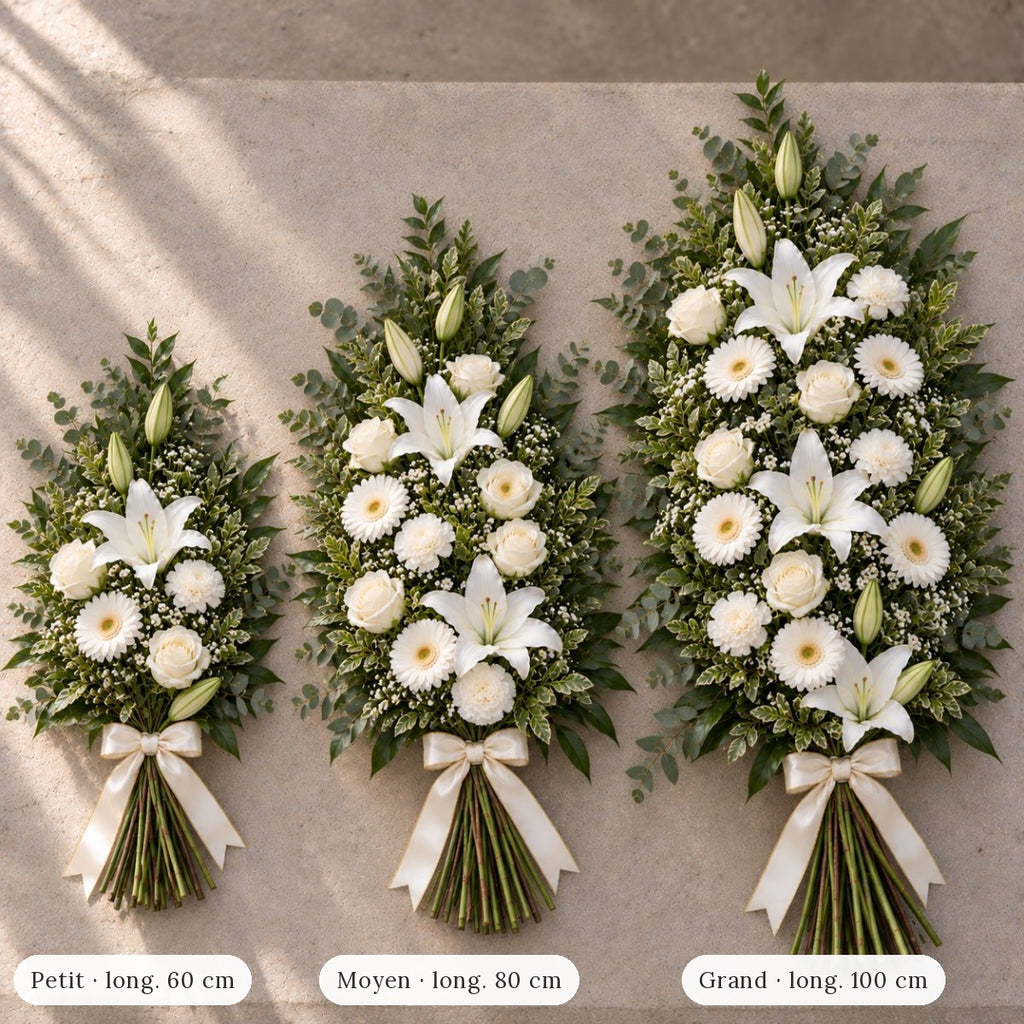 Gerbe de Fleurs Blanc et Vert