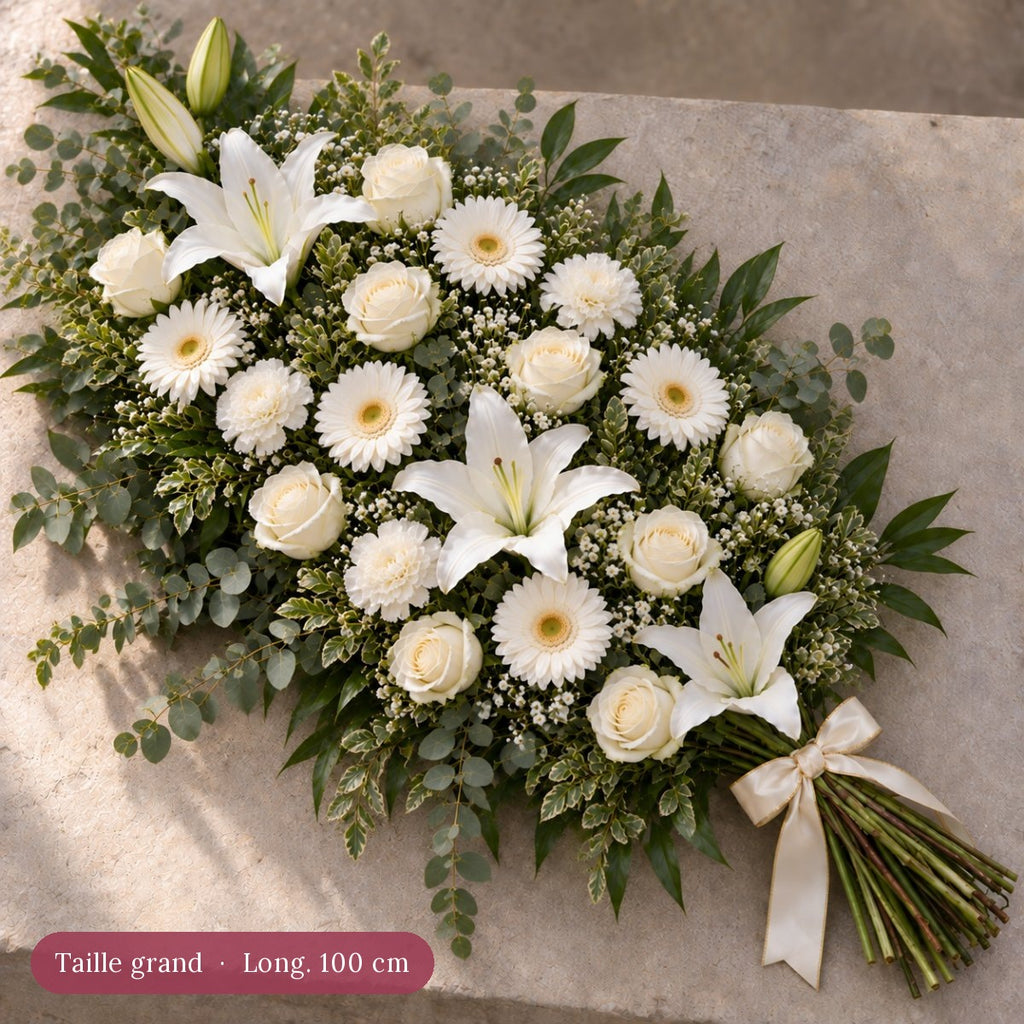 Gerbe de Fleurs Blanc et Vert