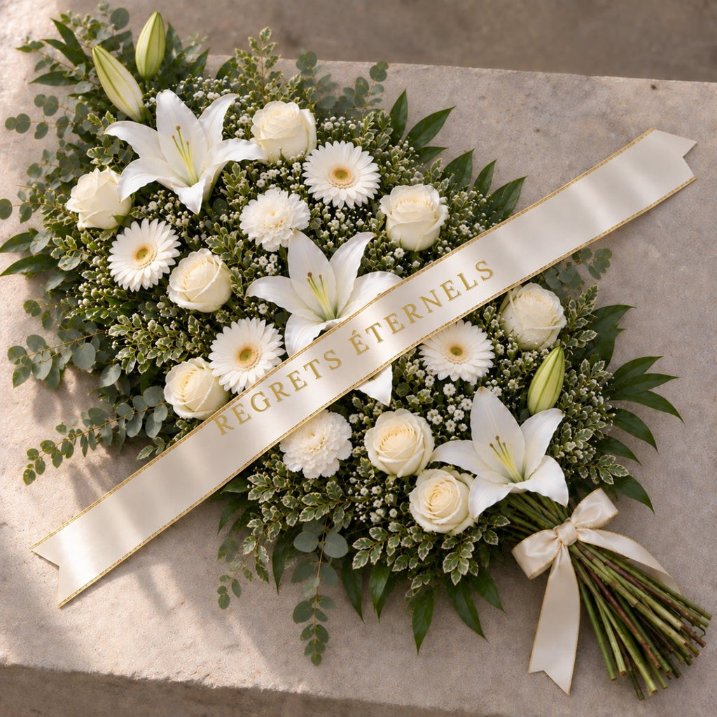 Gerbe de Fleurs Blanc et Vert