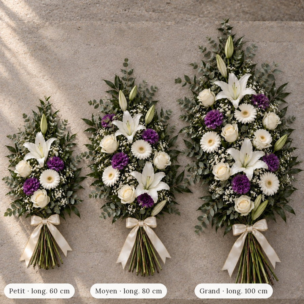 Gerbe de Fleurs Blanc et Violet
