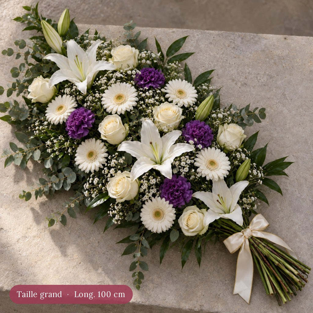 Gerbe de Fleurs Blanc et Violet