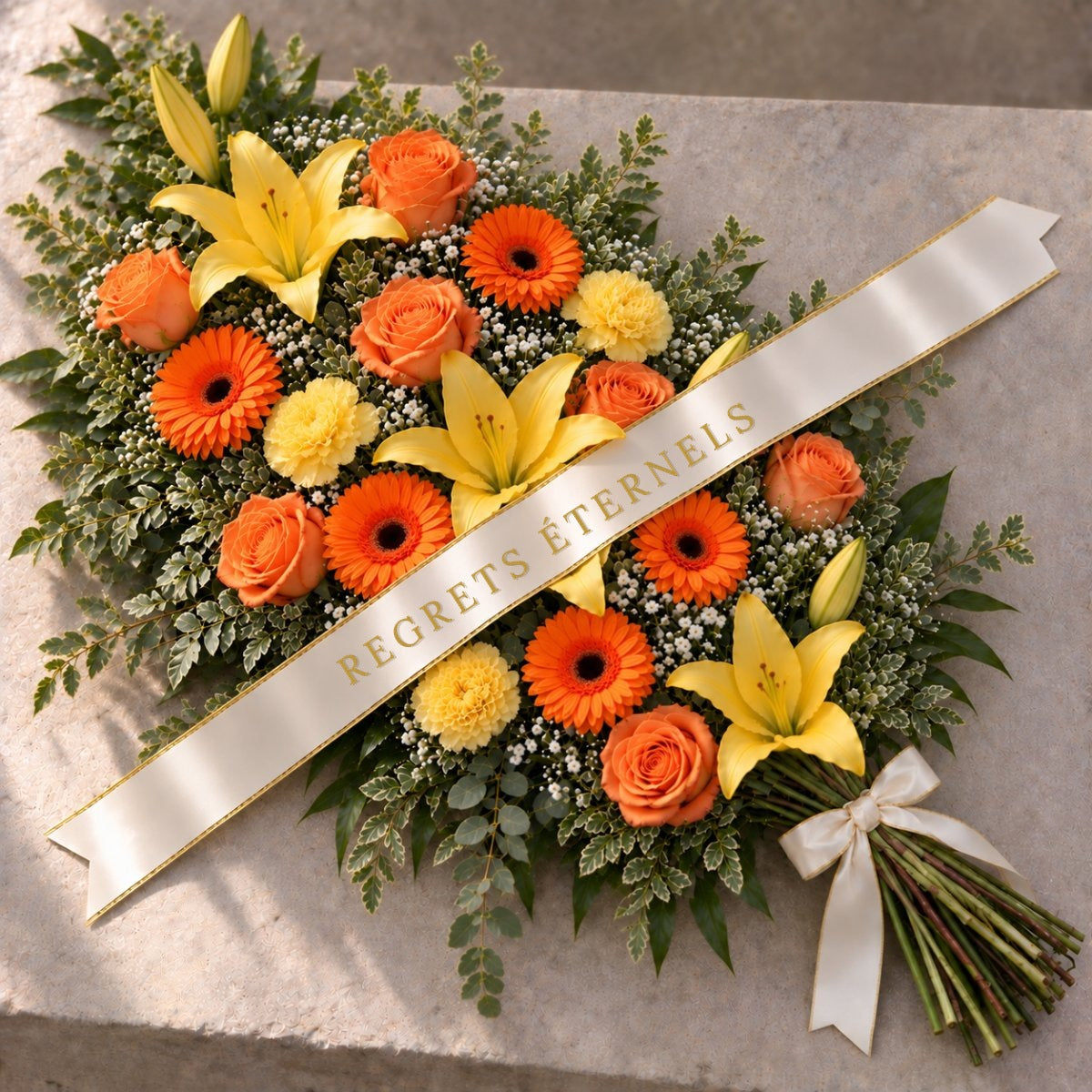 Gerbe de Fleurs Jaune et Orange